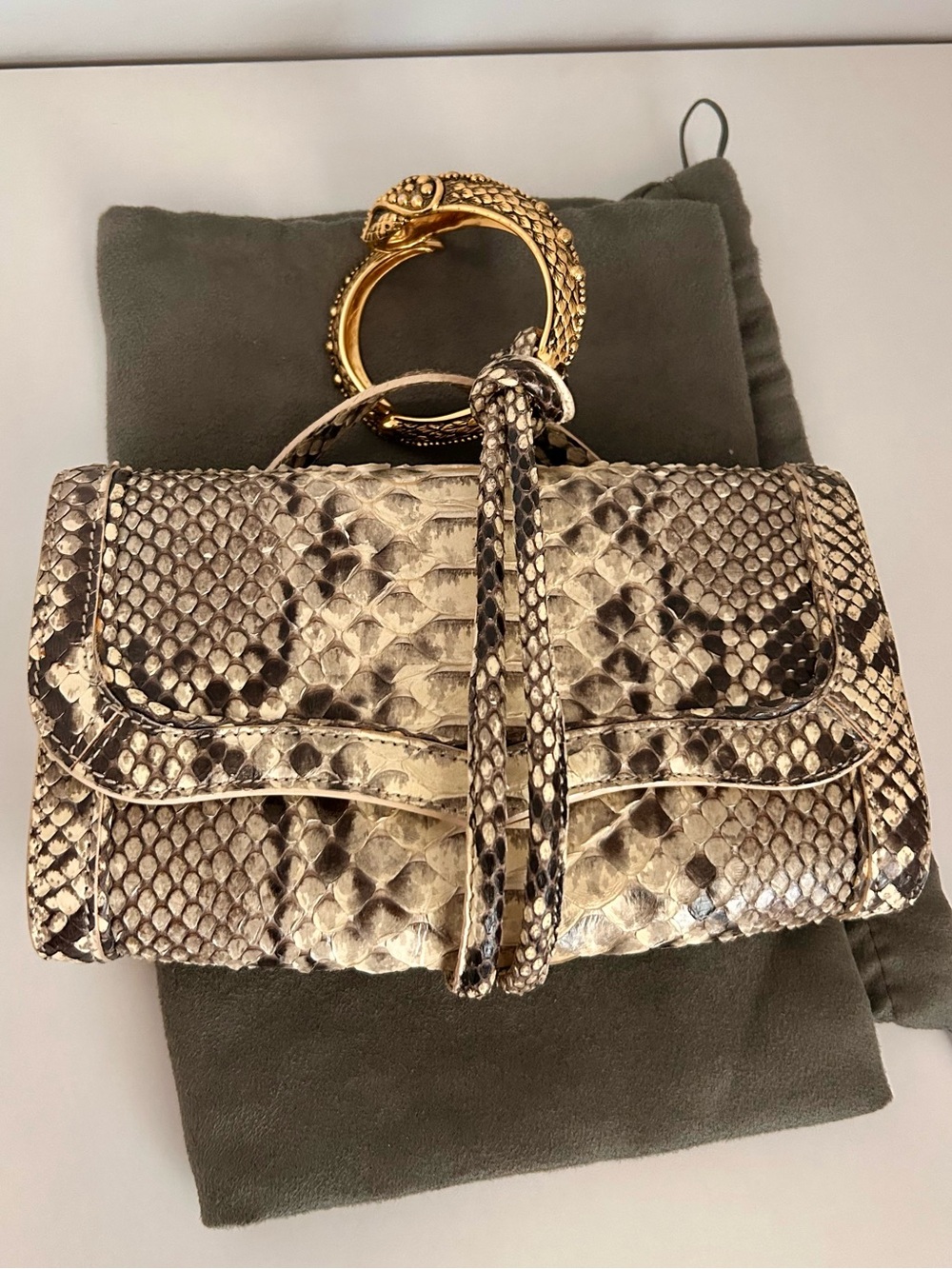 Roberto Cavalli Rare Python Clutch & Bracelet